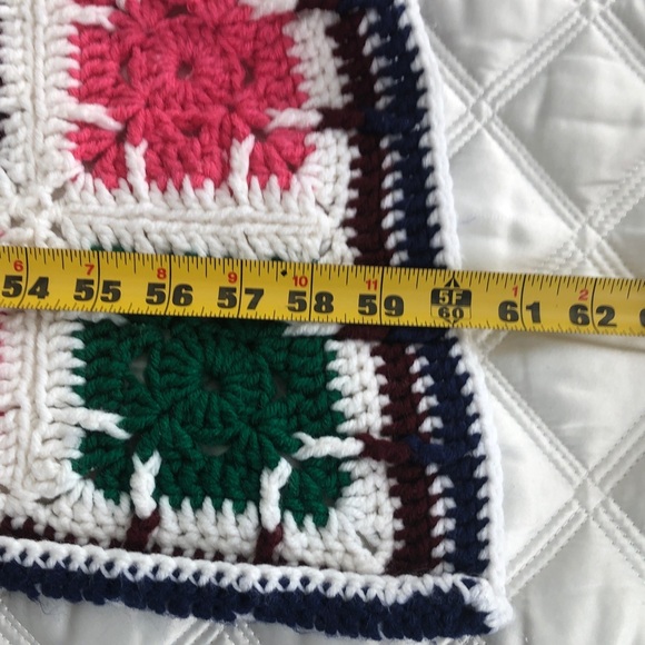 Granny Square Crocheted Afghan Baby Throw Blanket Please Read - Picture 3 of 4